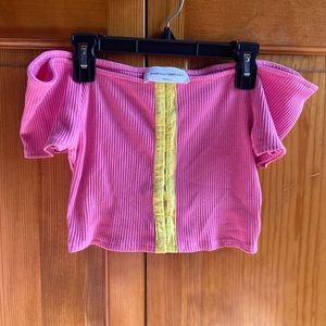 These Three Boutique neon crop top in pink NWOT